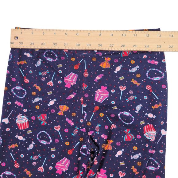 Spotted Zebra Girls Active Stretch Colorful Blue Candy Printed Leggings XXL - Picture 6 of 7